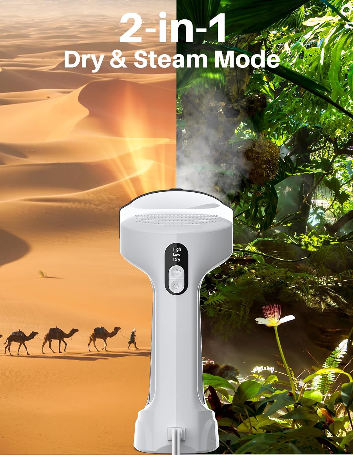 Vacuum Steamer for Clothes, 3500Pa Suction Handheld Clothes Steamer