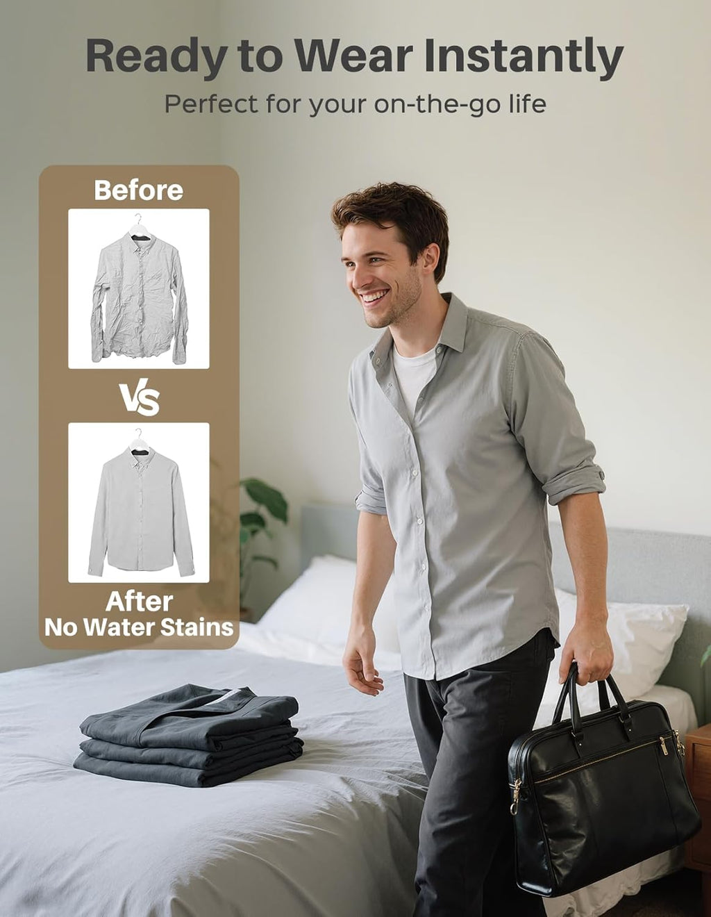 Vacuum Steamer for Clothes, 3500Pa Suction Handheld Clothes Steamer