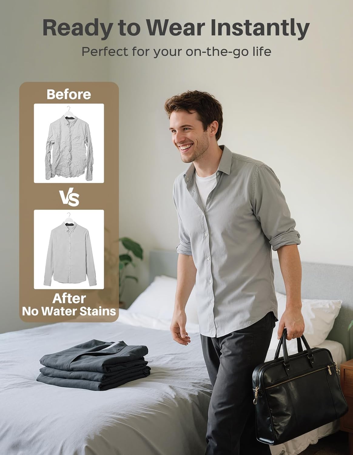 Vacuum Steamer for Clothes, 3500Pa Suction Handheld Clothes Steamer