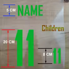 Football Jersey Custom Name & Number Iron-On Transfer Kit