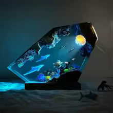 Deep Sea Diver Resin Night Light — Handcrafted Marine Micro-Landscape Lamp