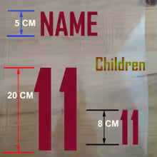 Football Jersey Custom Name & Number Iron-On Transfer Kit