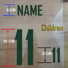 Football Jersey Custom Name & Number Iron-On Transfer Kit