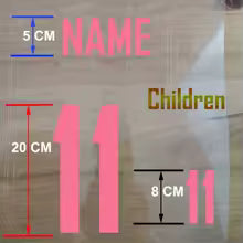 Football Jersey Custom Name & Number Iron-On Transfer Kit