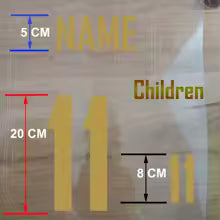 Football Jersey Custom Name & Number Iron-On Transfer Kit