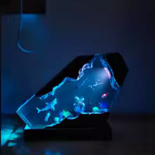 Deep Sea Diver Resin Night Light — Handcrafted Marine Micro-Landscape Lamp