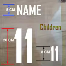 Football Jersey Custom Name & Number Iron-On Transfer Kit